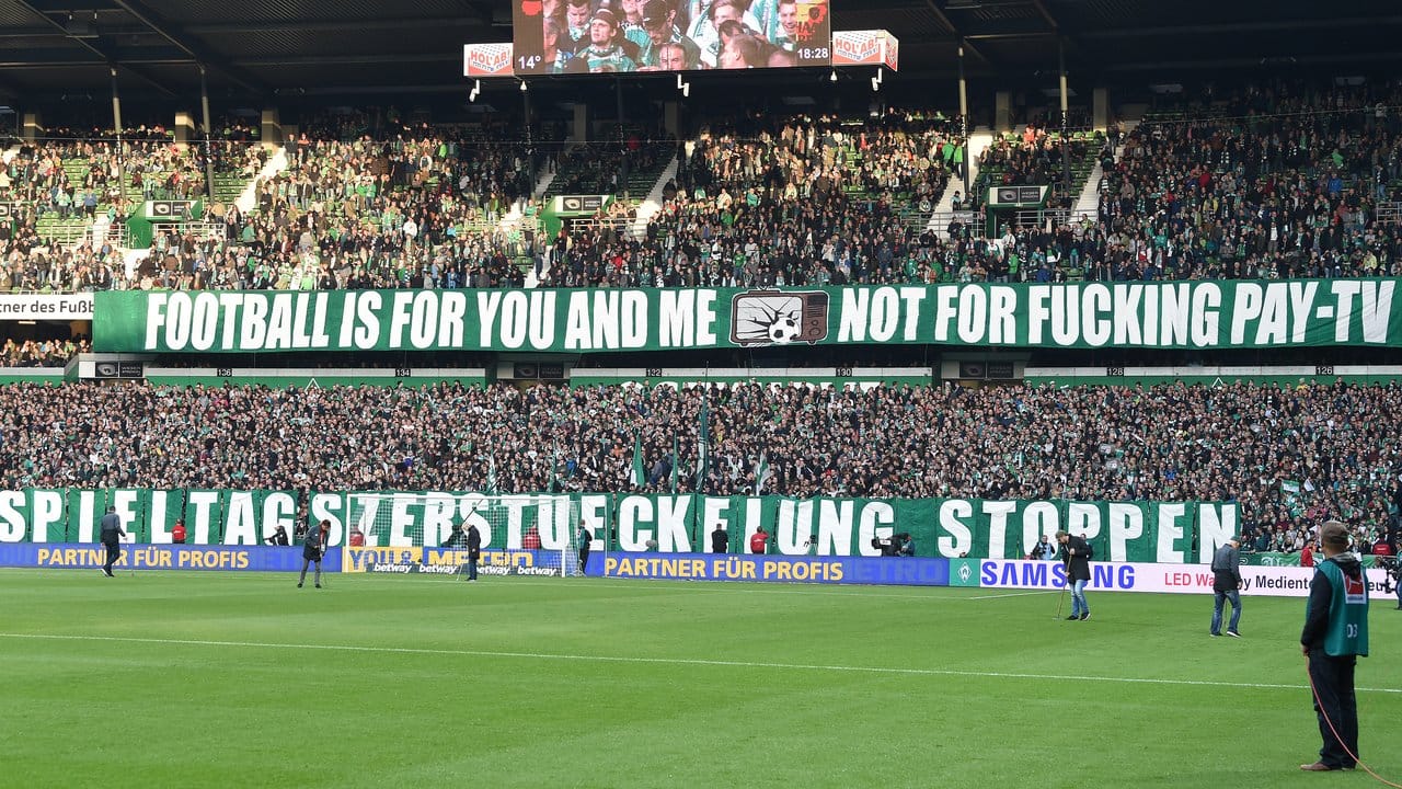 Protest: Werder-Fans beim Heimspiel gegen Hertha BSC.