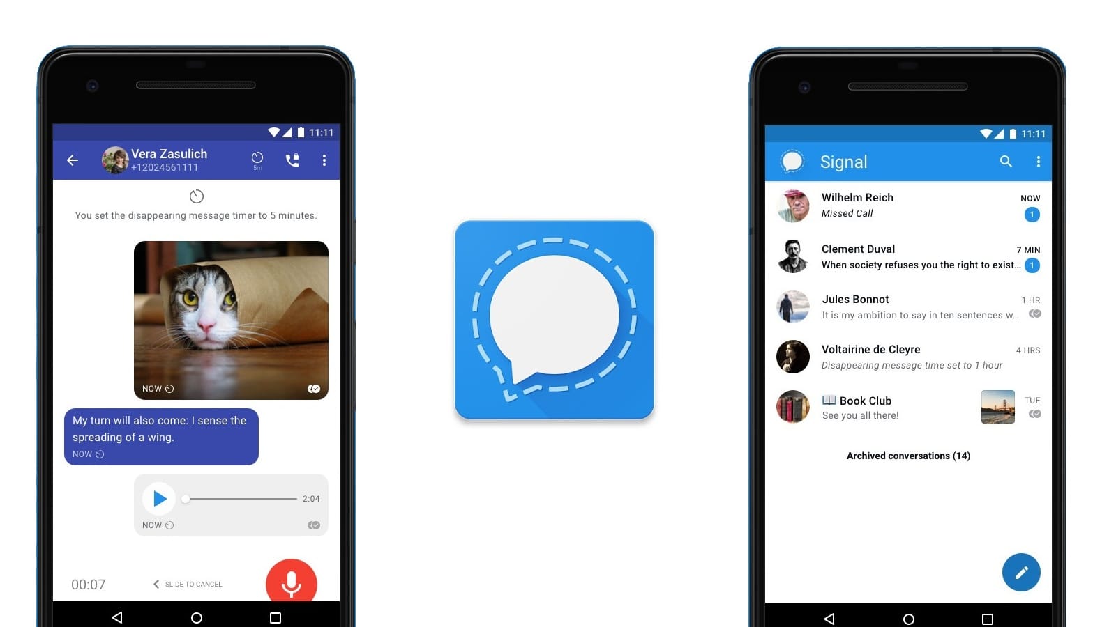 Signal gilt als "Mutter aller Krypto-Messenger". Den von der nichtkommerziellen Organisation Open Whisper Systems betriebenen, kostenlosen Messenger (Android, iOS und Desktop) gibt es schon ein Jahrzehnt – und er war der erste mit Ende-zu-Ende-Verschlüsselung. Signals Verschlüsselungsprotokoll nutzen auch andere Messenger wie Whatsapp. Klicken Sie hier, um die Android-Version herunterzuladen und hier, um die iOS-Version herunterzuladen.