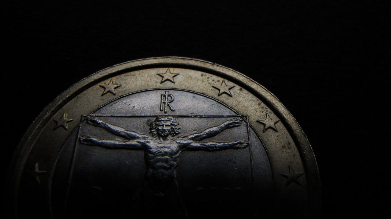 Eine italienische Ein-Euro-Münze.