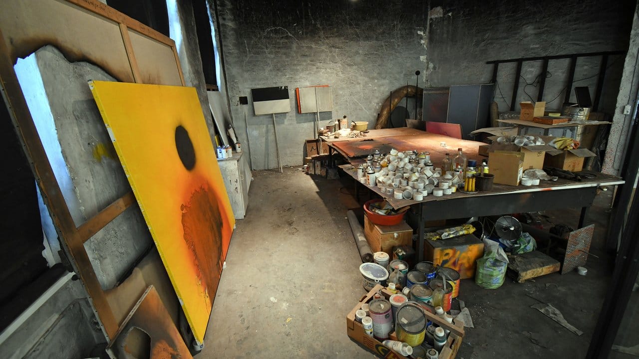 Bliock in das Atelier von Otto Piene.
