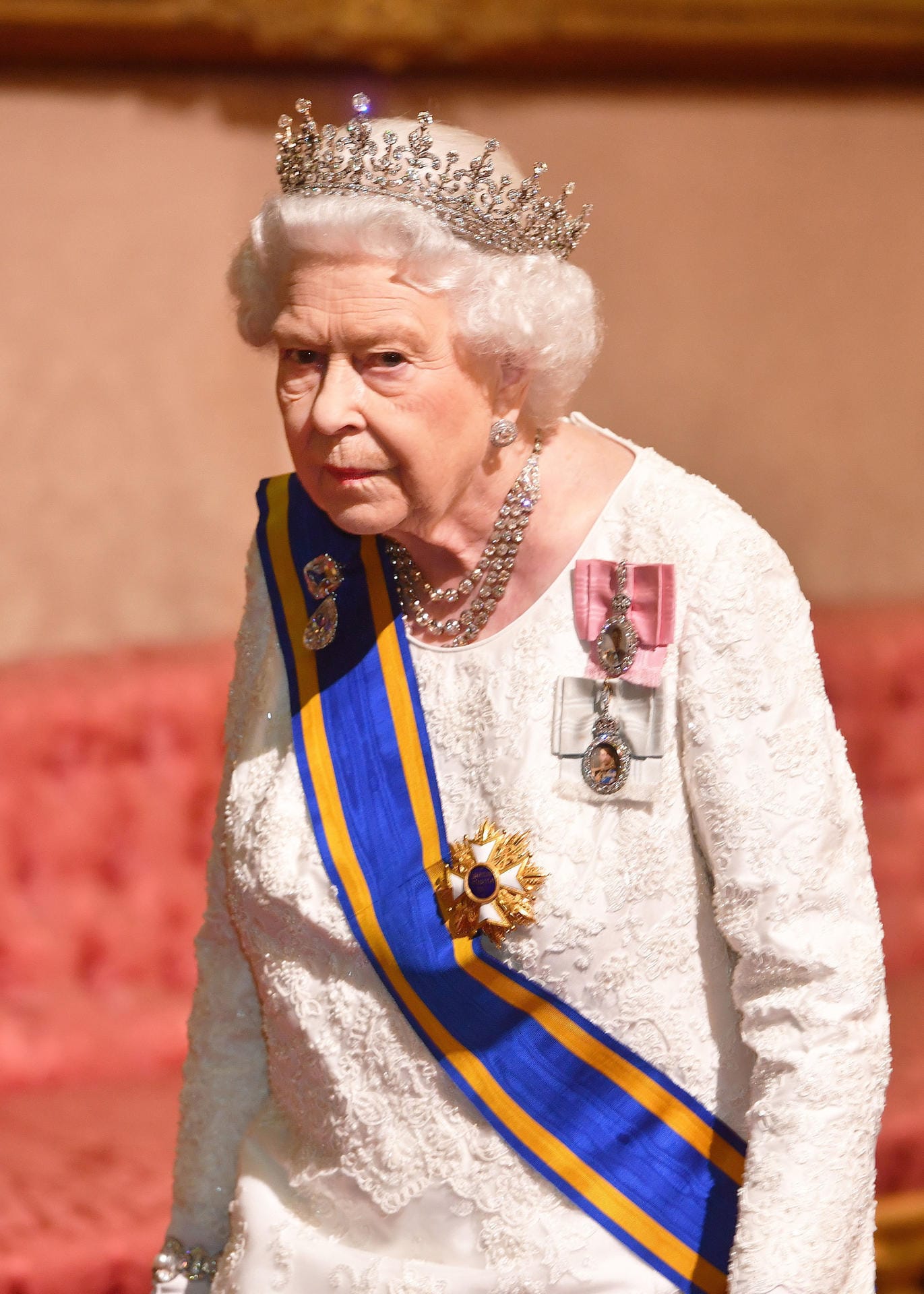 Queen Elizabeth II: Das Oberhaupt der britischen Königsfamilie hatte zum Staatsbankett geladen.