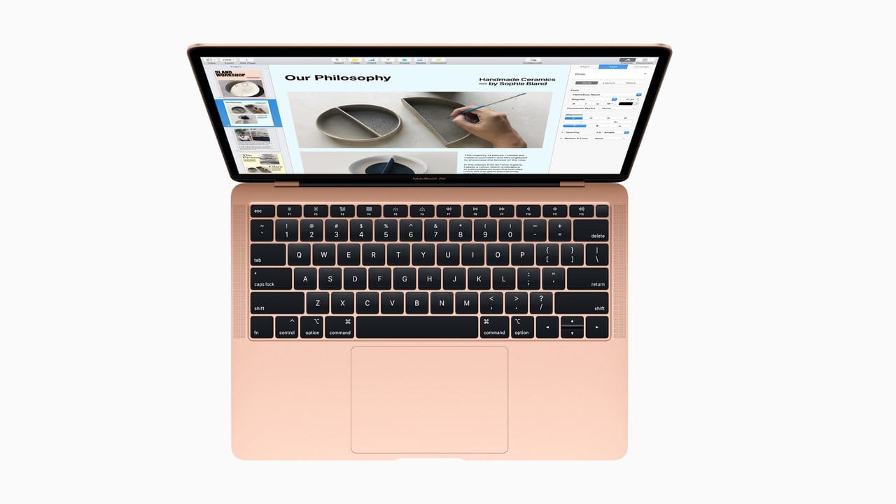 Runderneuert: Das MacBook Air bekommt unter anderem schnellere SSD-Festplatten und eine überarbeitete Tastatur.