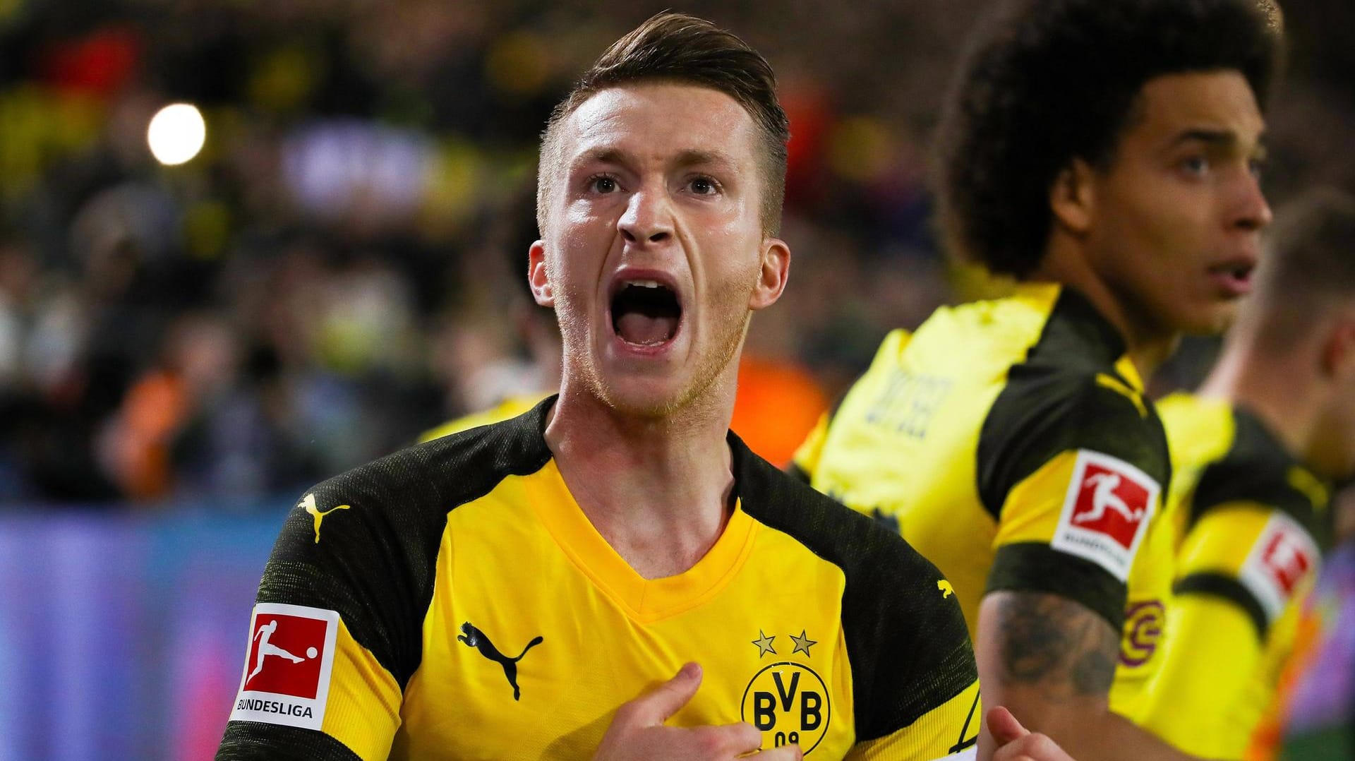 BVB-Kapitän Marco Reus jubelt.