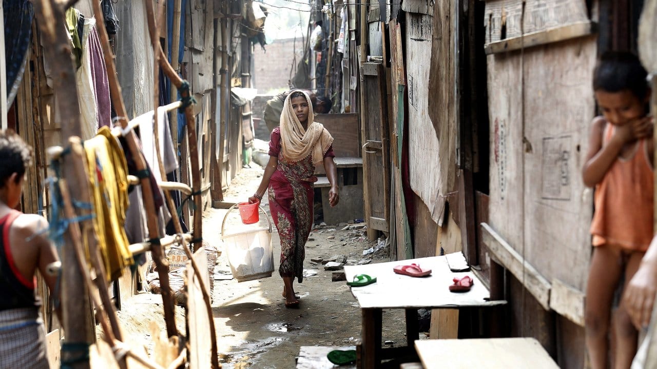 Ein Rohingya-Flüchtlingslager in Indien.