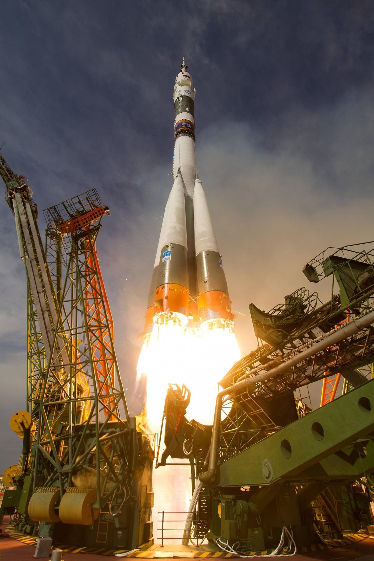 June 6 2018 Baikonur Kazakhstan The Soyuz MS 09 rocket blasts into space carrying the crew of