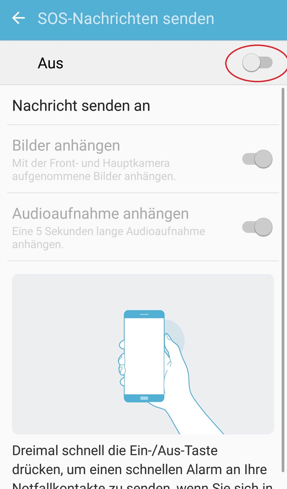 Aktivieren Sie die Funktion.