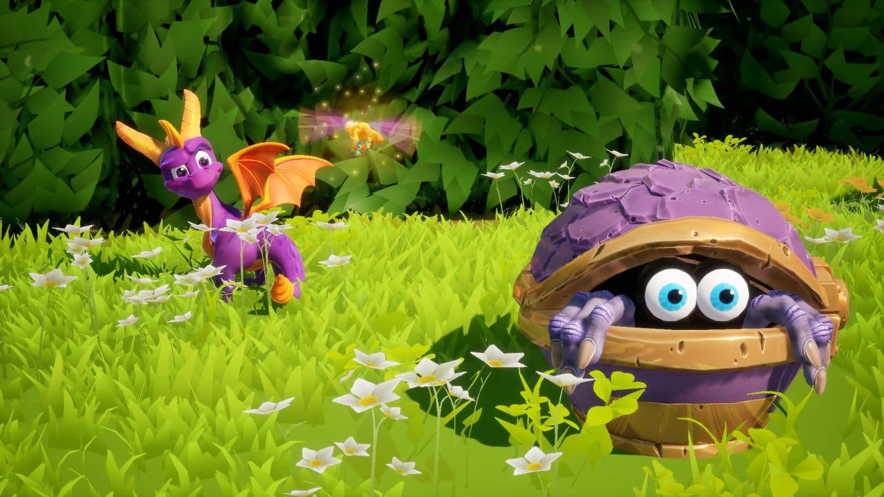 In den bunten Spielwelten trifft Drache Spyro auch auf skurrile Krebstiere.