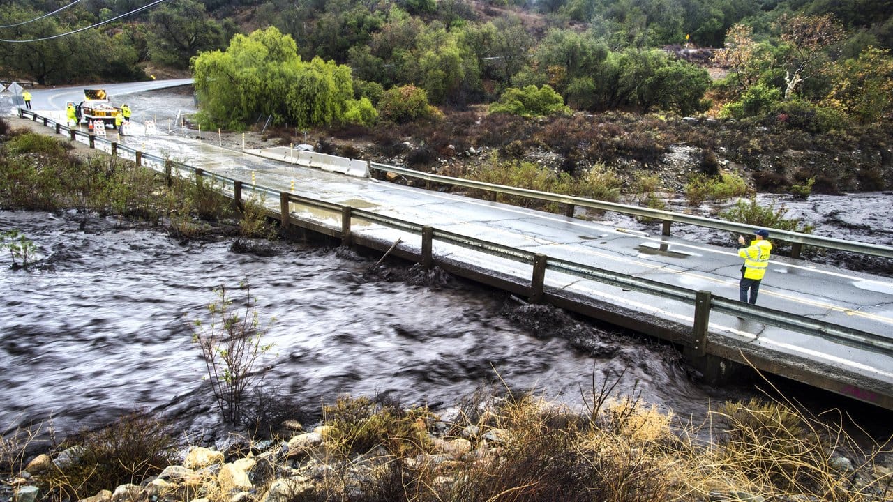 Hochwasser im Trabuco Canyon in Kalifornien.