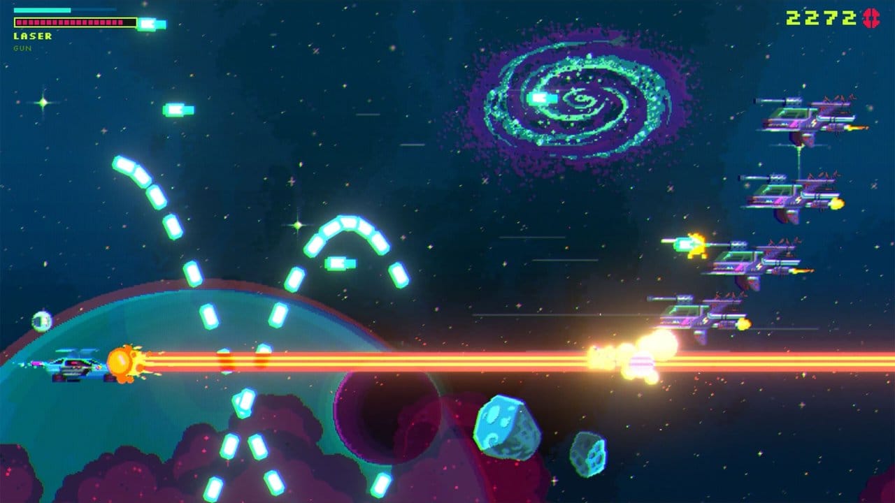 Sieht aus wie das Kultauto aus "Zurück in die Zukunft", hat aber viel mehr Feuerkraft: In "Black Paradox" müssen Spieler ein schussgewaltiges Raumschiff durch pixelige Welten steuern.
