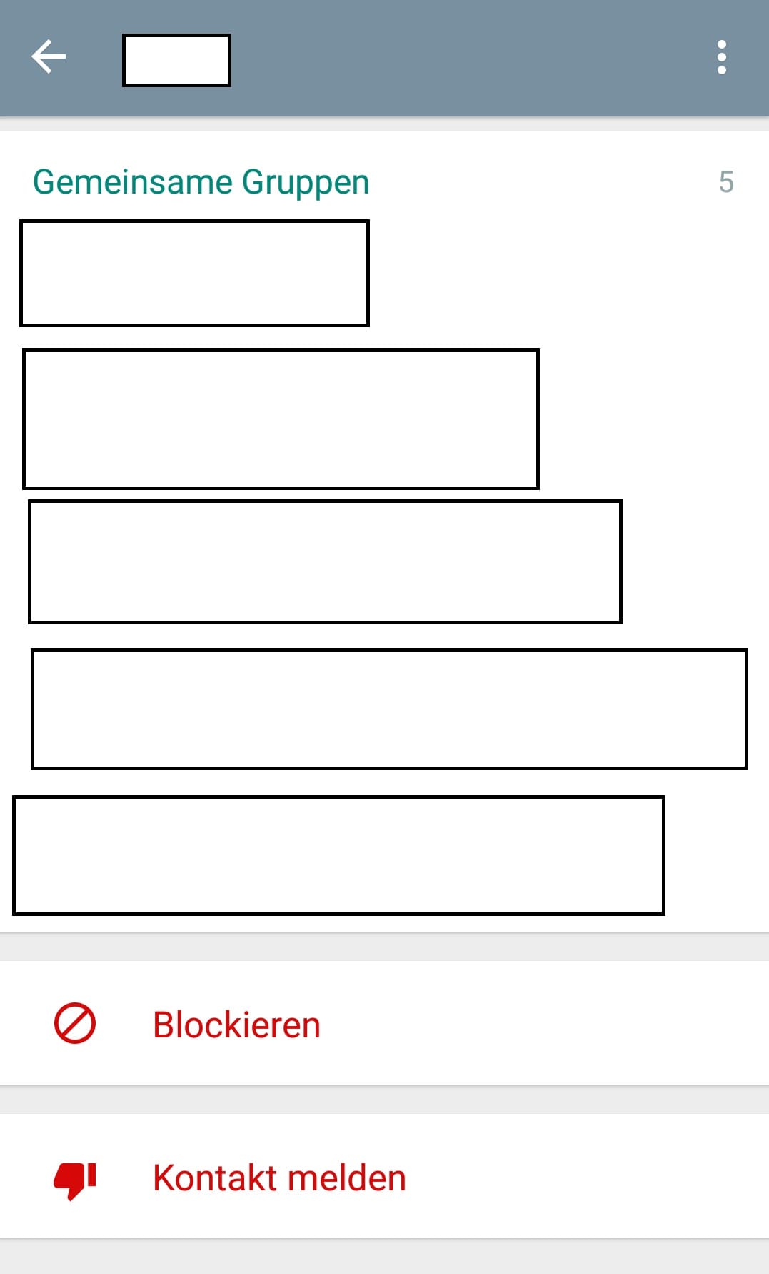 Tipp 9: Um zu prüfen, welche Gruppen Sie mit einem Kontakt teilen, klicken Sie im Chat mit dem Kontakt auf seinen Namen. Jetzt öffnet sich sein Profil. Scrollen Sie runter, bis Sie den Reiter "Gemeinsame Gruppen" sehen.