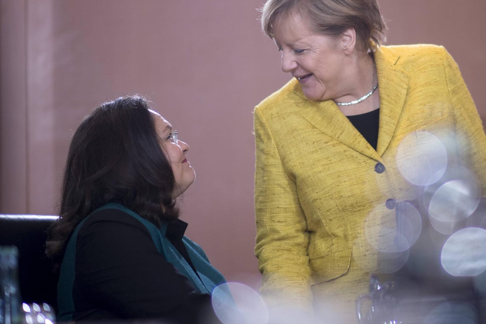 SPD-Vorsitzende Andrea Nahles und Bundeskanzlerin Angela Merkel: Die Machtzentren in der großen Koalition verschieben sich.