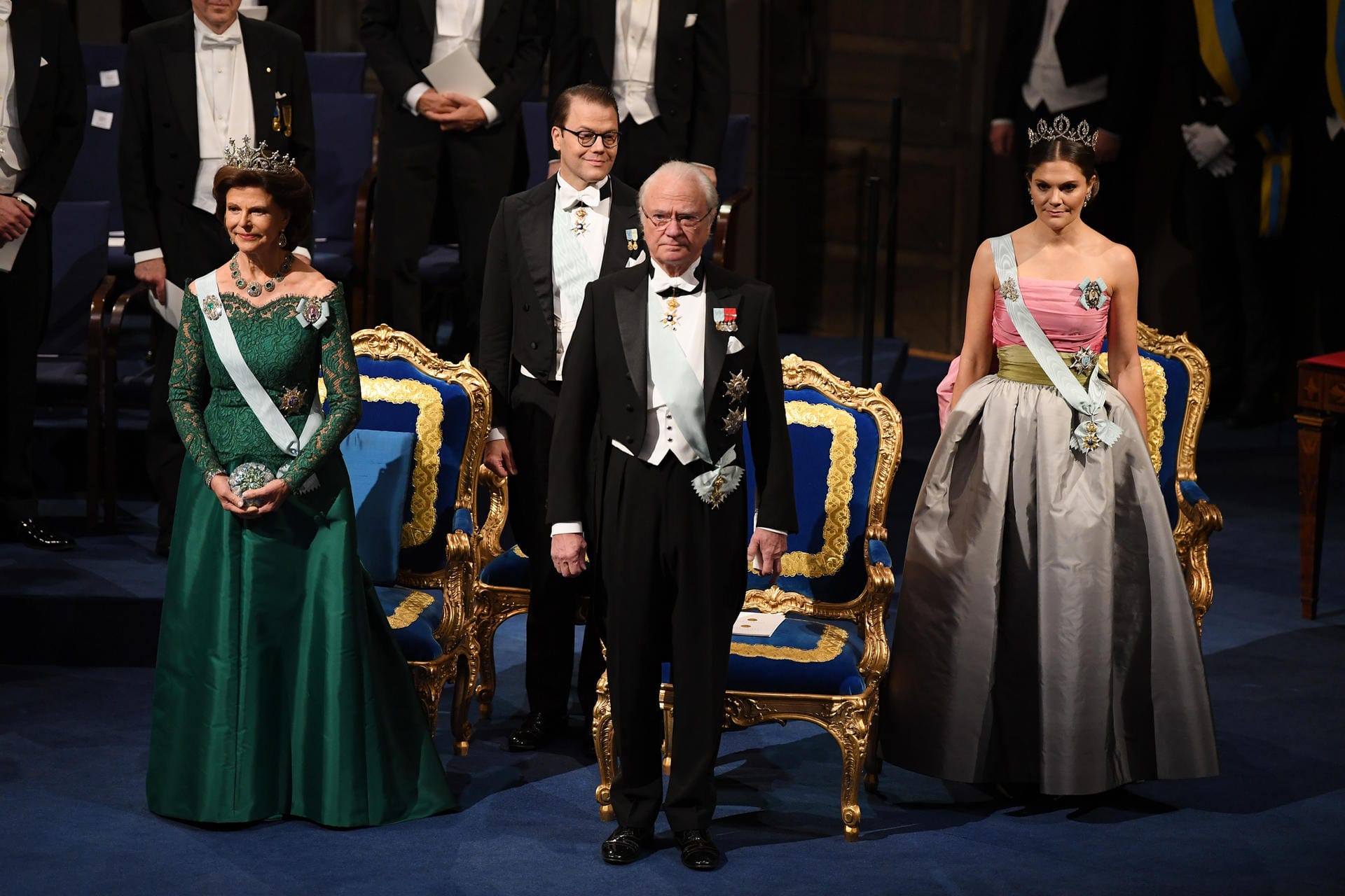 Die königliche Familie: Königin Silvia, Prinz Daniel, König Carl Gustaf und Kronprinzessin Victoria.