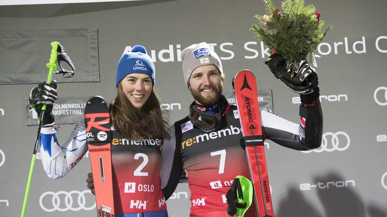 Die Sieger von Oslo: Petra Vlhova aus der Slowakei und Marco Schwarz aus Österreich.
