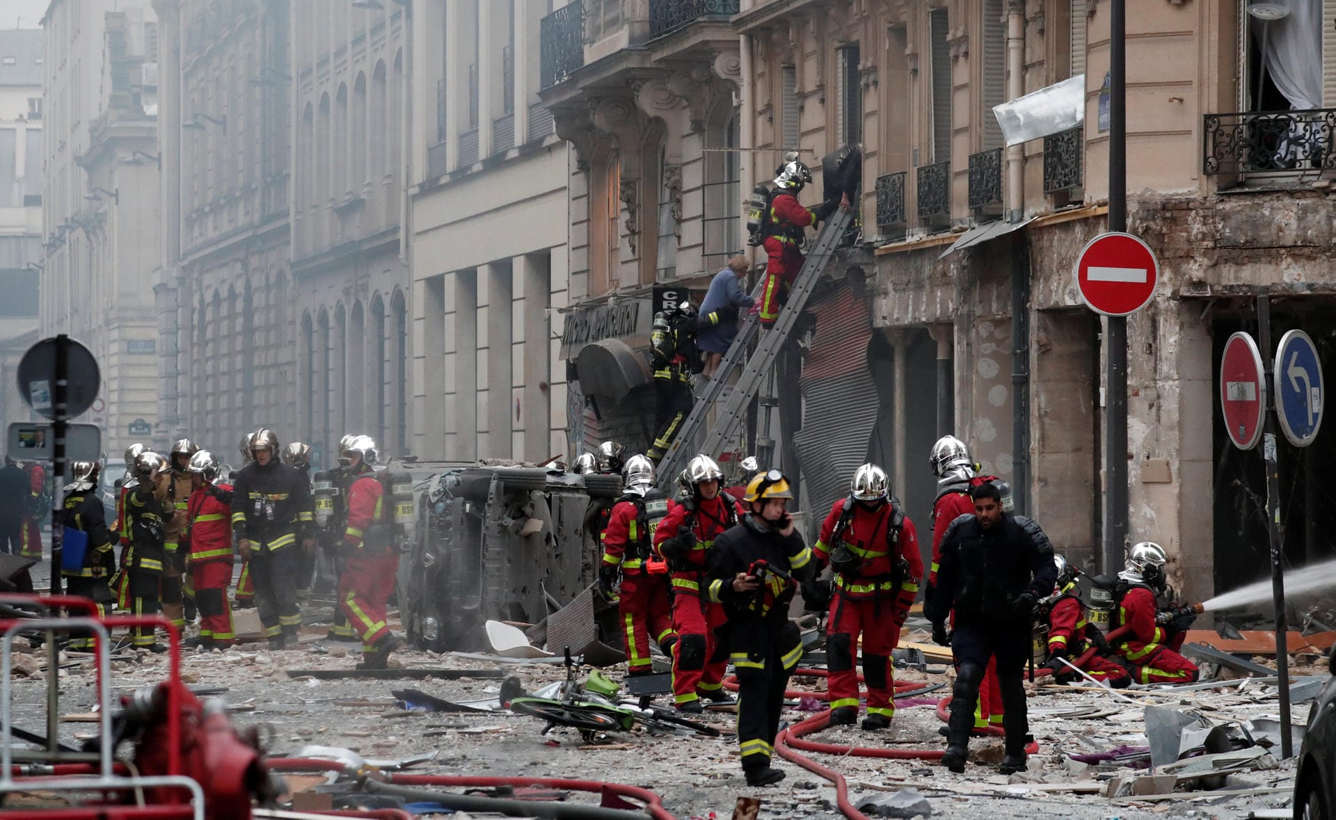 Die zerstörte Bäckerei in Paris