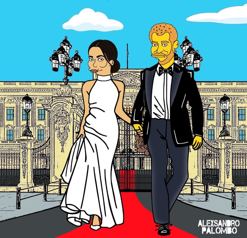 Meghan und Harry: Die britischen Royals als Simpsons.