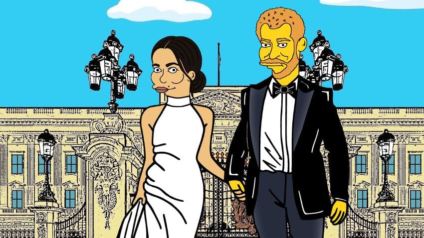 Meghan und Harry: Die britischen Royals als Simpsons.