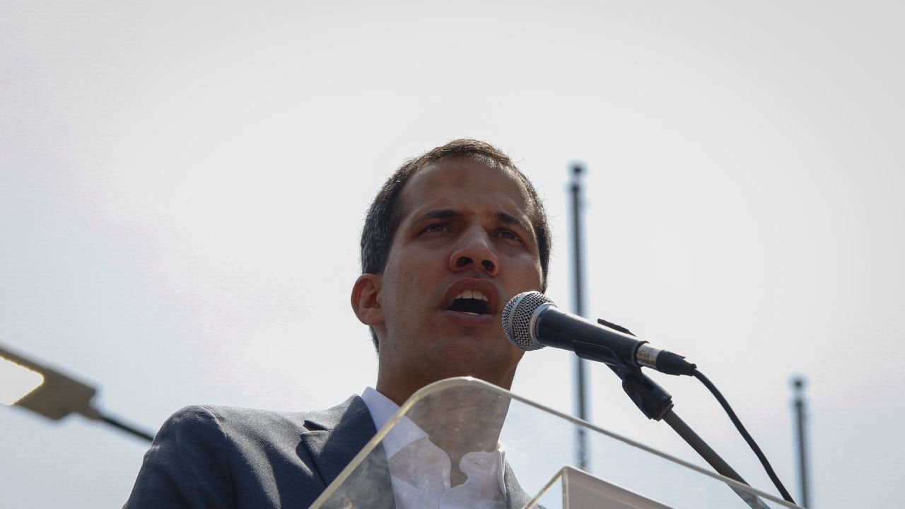 Juan Guaidó, Anführer der Opposition, während einer Kundgebung vor seinen Anhängern.