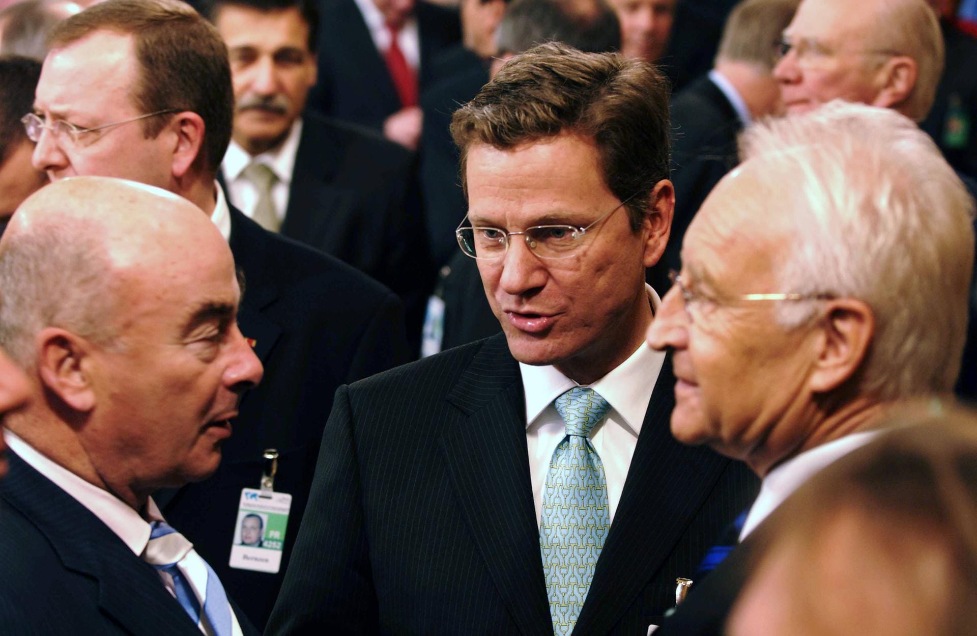 Februar 2007: Der Innenminister Brandenburgs neben Guido Westerwelle und Edmund Stoiber bei der Internationalen Sicherheitskonferenz in München.