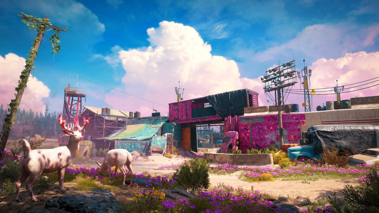 Die Welt von "Far Cry New Dawn" wird von bunten Tieren und Pflanzen bewohnt - außerdem von teils ziemlich gewalttätigen Menschen. Die Welt von "Far Cry New Dawn" wird von bunten Tieren und Pflanzen bewohnt - außerdem von teils ziemlich gewalttätigen Menschen.