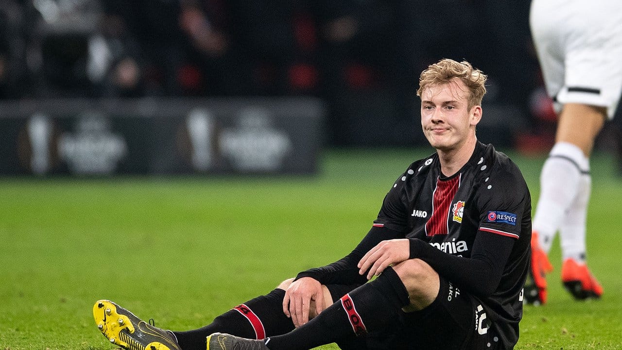 Leverkusens Julian Brandt reagiert während der Partie gegen FK Krasnodar.