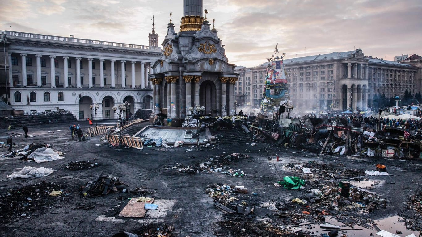 20. Februar 2014: Der Maidan gleicht einem Schlachtfeld.