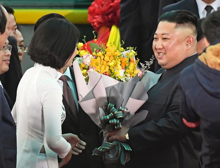 In Dong Dang gab es Blumen für Kim