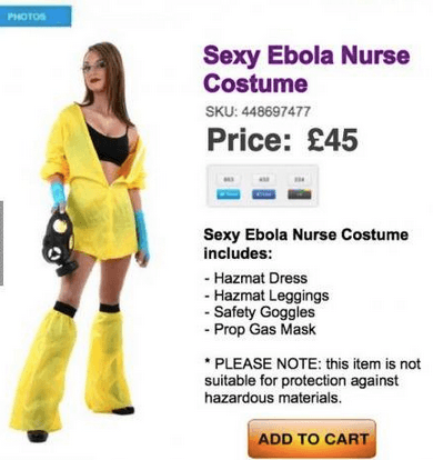 "Sexy Ebola-Schwester": Ist so ein Kostüm wirklich nötig, fragten sich viele Follower von Pinkstinks.