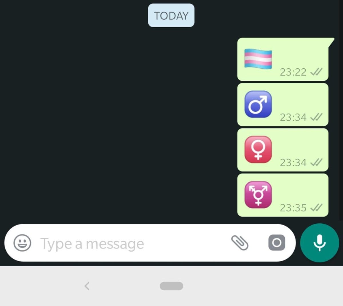 Laut "WABetaInfos" sollen auch neue Emojis für WhatsApp kommen: Die Symbole für Männer (♂) Frauen (♀) und Transgender-Personen (⚧) sowie die "Transgender Pride Flag". Die Emojis sind bisher in WhatsApp nicht wählbar. Sie werden jedoch angezeigt, wenn sie in den Messenger kopiert werden.