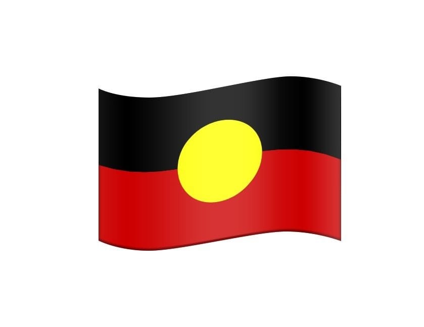 Oder die Flagge der Aborigines, den Ureinwohnern Australiens.