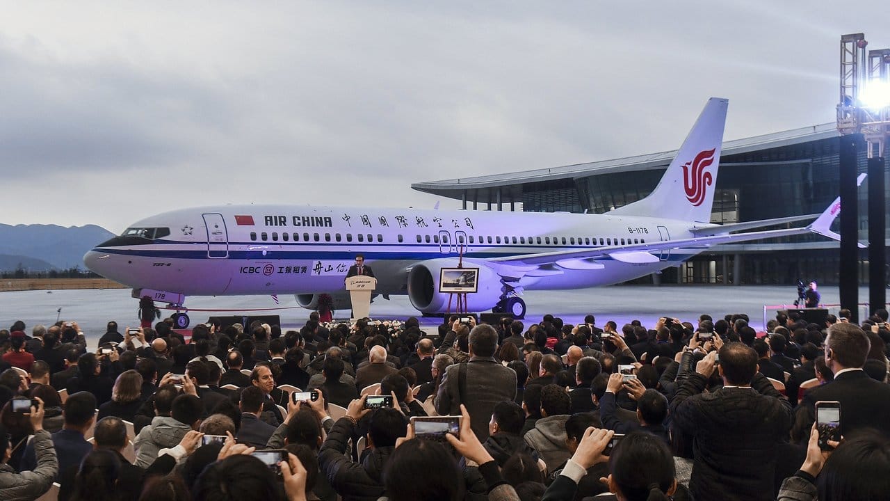 Auslieferung einer Boeing 737 Max 8 an Air China: Im Reich der Mitte bleibt dieser Flugzeugtyp vorerst am Boden.
