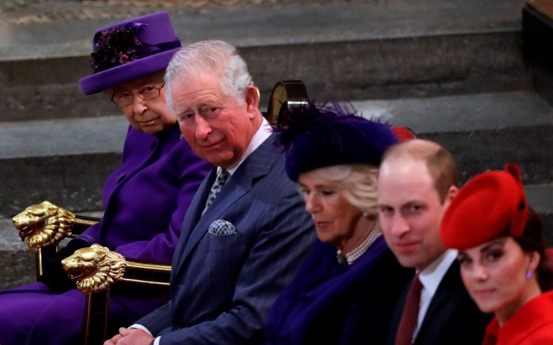 Prinz Charles von Lila umringt: Queen Elizabeth II. und Herzogin Camilla trugen die gleiche Farbe.