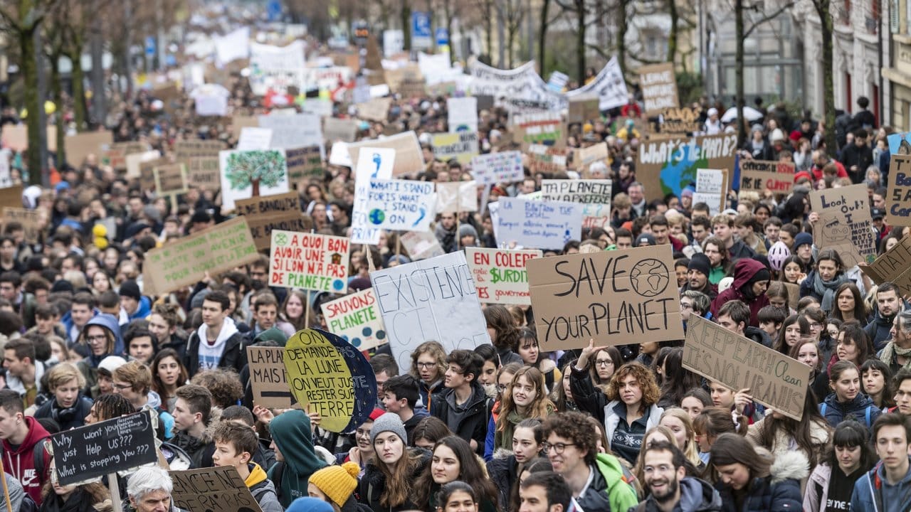 "Fridays for Future"-Protest in Lausanne.