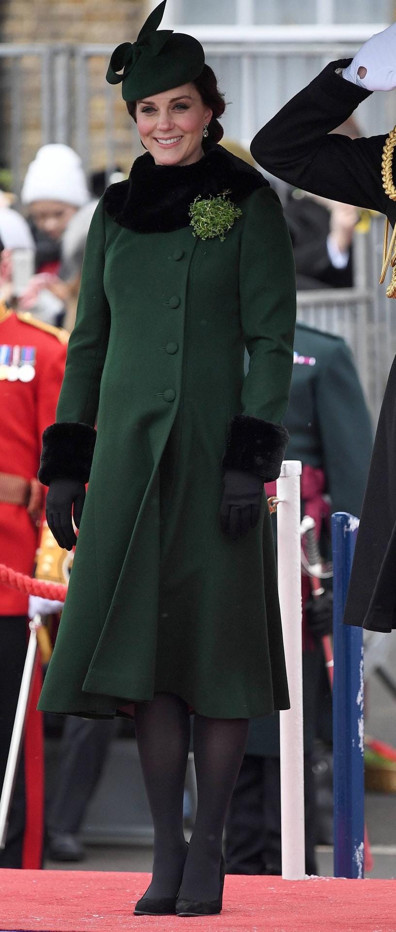 2018: Kate erschien zum dritten Mal in Folge in einem Mantel von Catherine Walker.