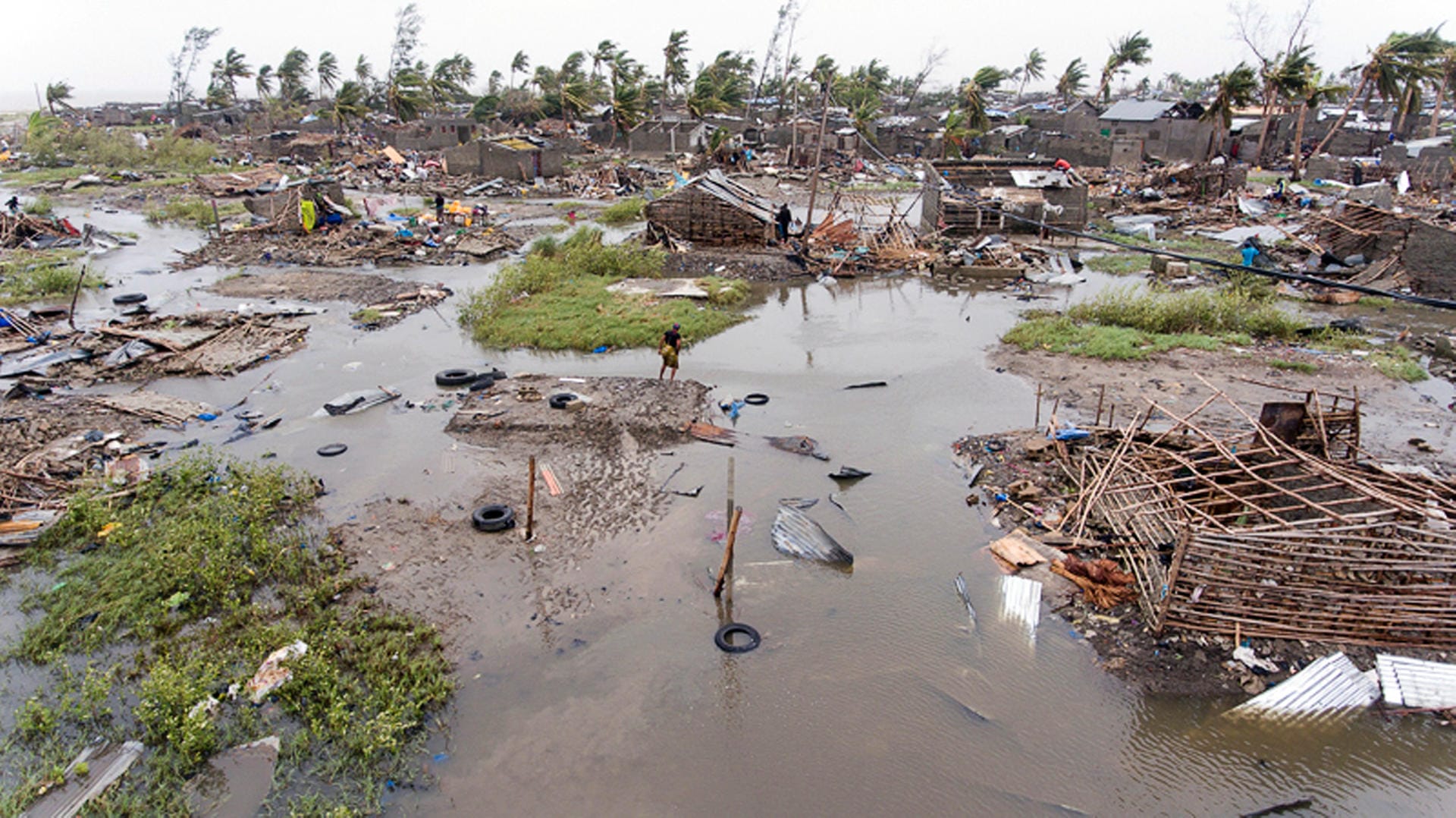 Überschwemmte Gebiete in Mosambik