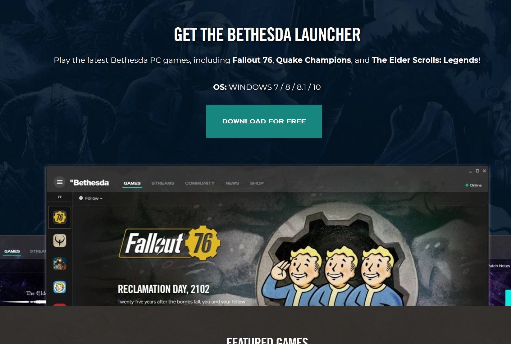 Im letzten Schritt müssen Sie den Bethesda-Launcher herunterladen, um das Spiel installieren zu können. Befolgen Sie dafür die Anweisungen auf dem Bildschirm.