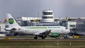 Bei Germania bleiben die Flugzeuge auf dem Boden. Die Fluggesellschaft hat zu Beginn des Jahres Insolvenz angemeldet.