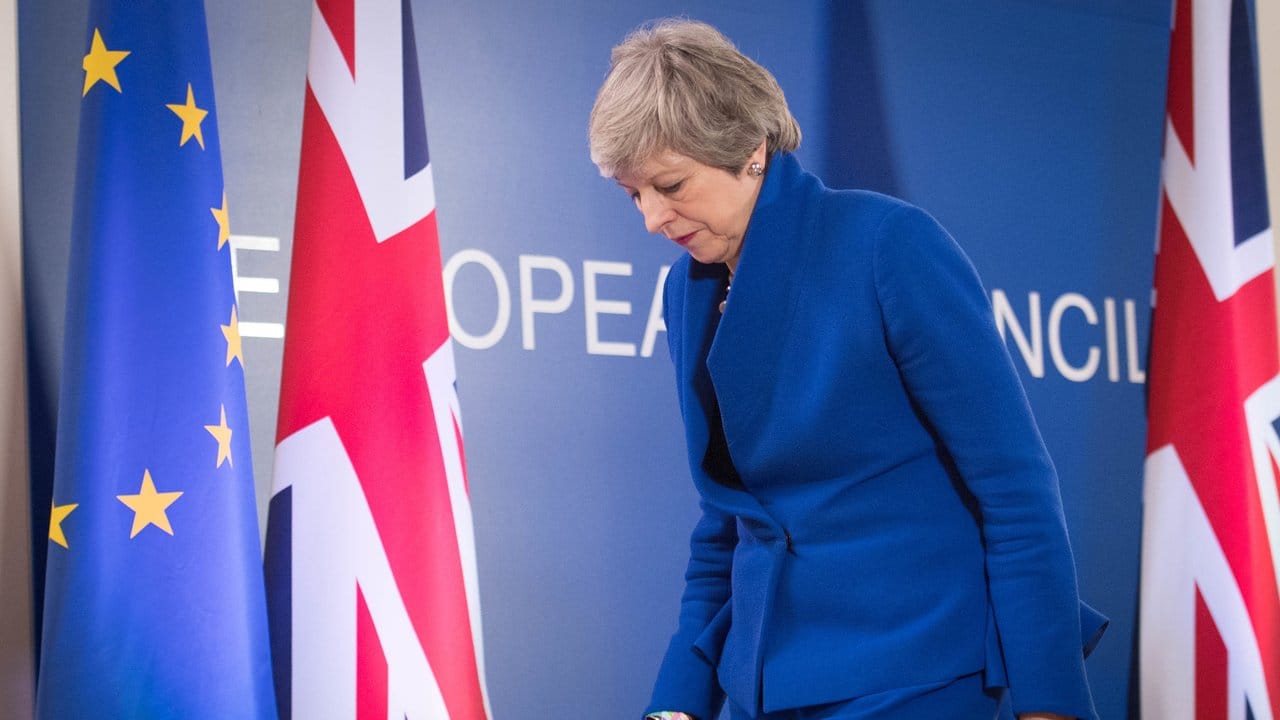 Die britische Premierministerin Theresa May beim Abschluss des EU-Gipfels.