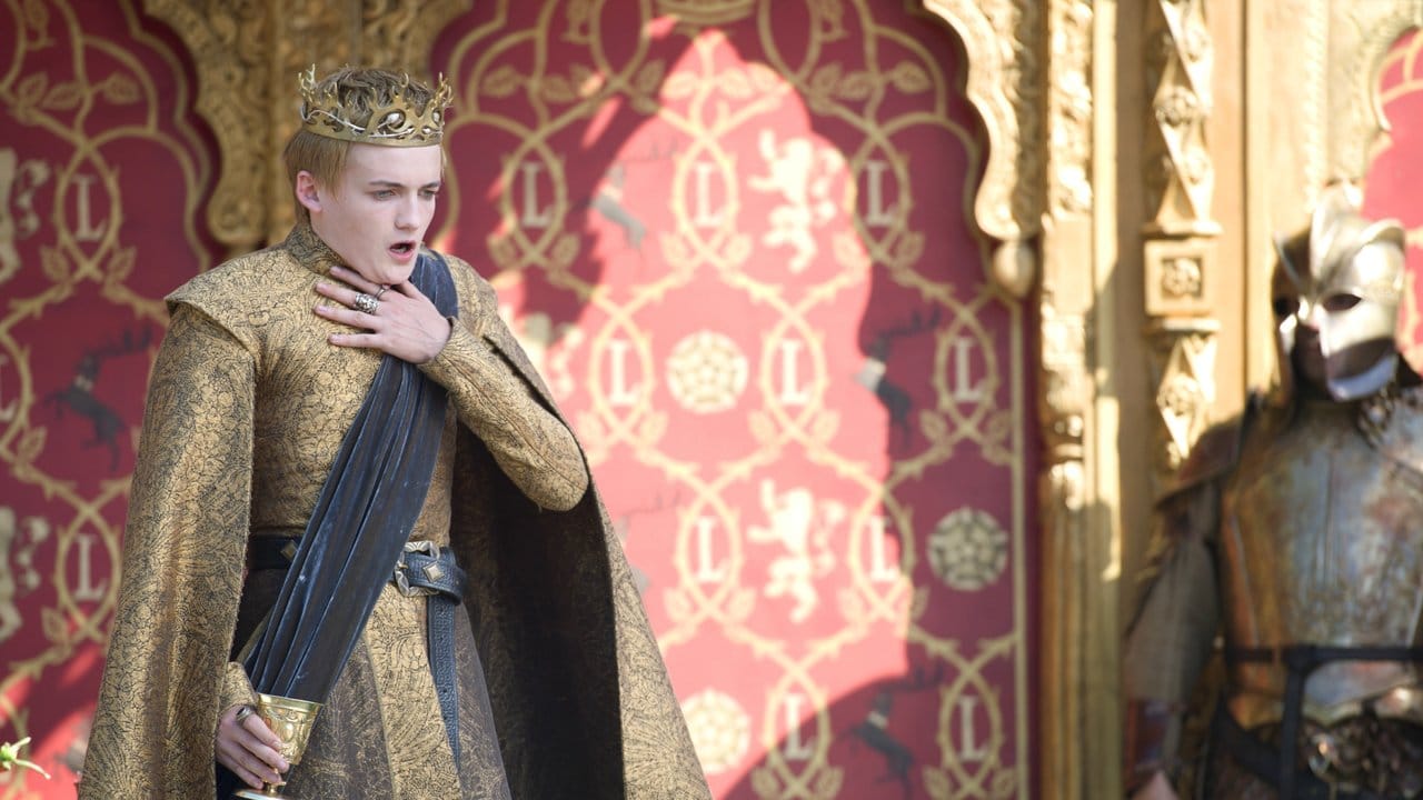 Joffrey Baratheon (Jack Gleeson) fühlt den Tod nahen.