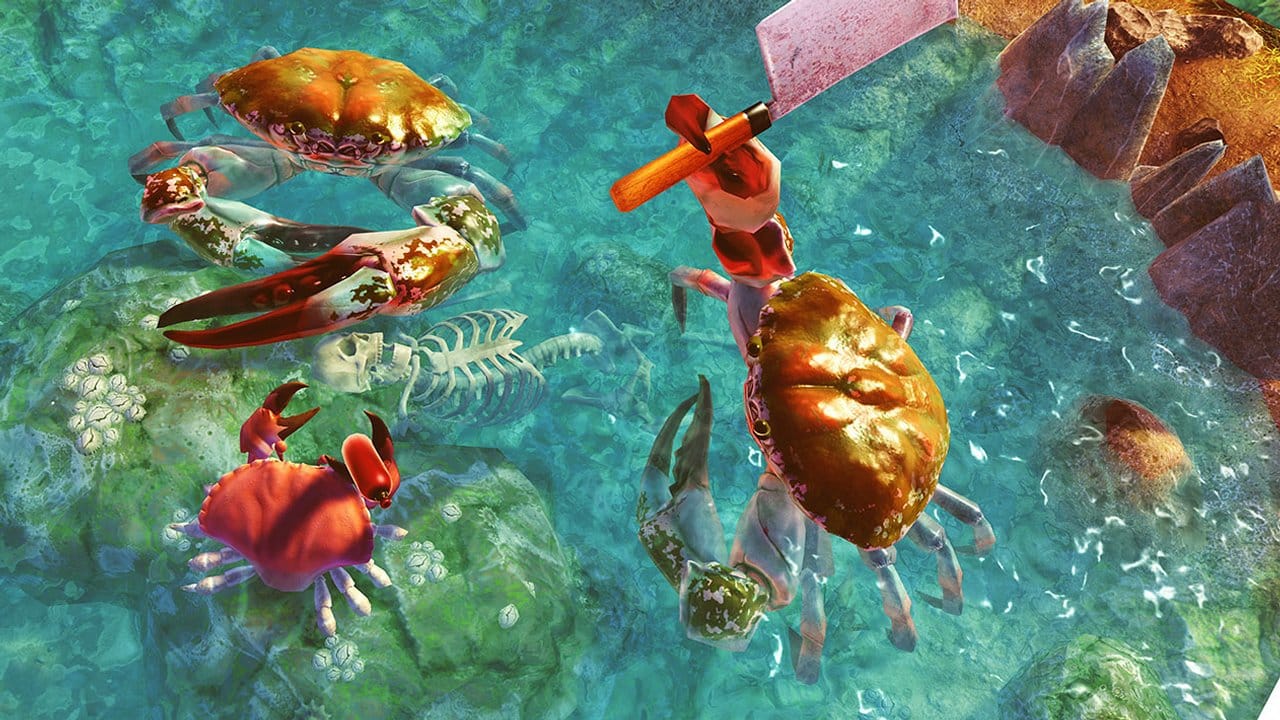 Krebs mit Hackebeil: An solche absurden Szenen gewöhnen sich Spieler von "King of Crabs" schnell.