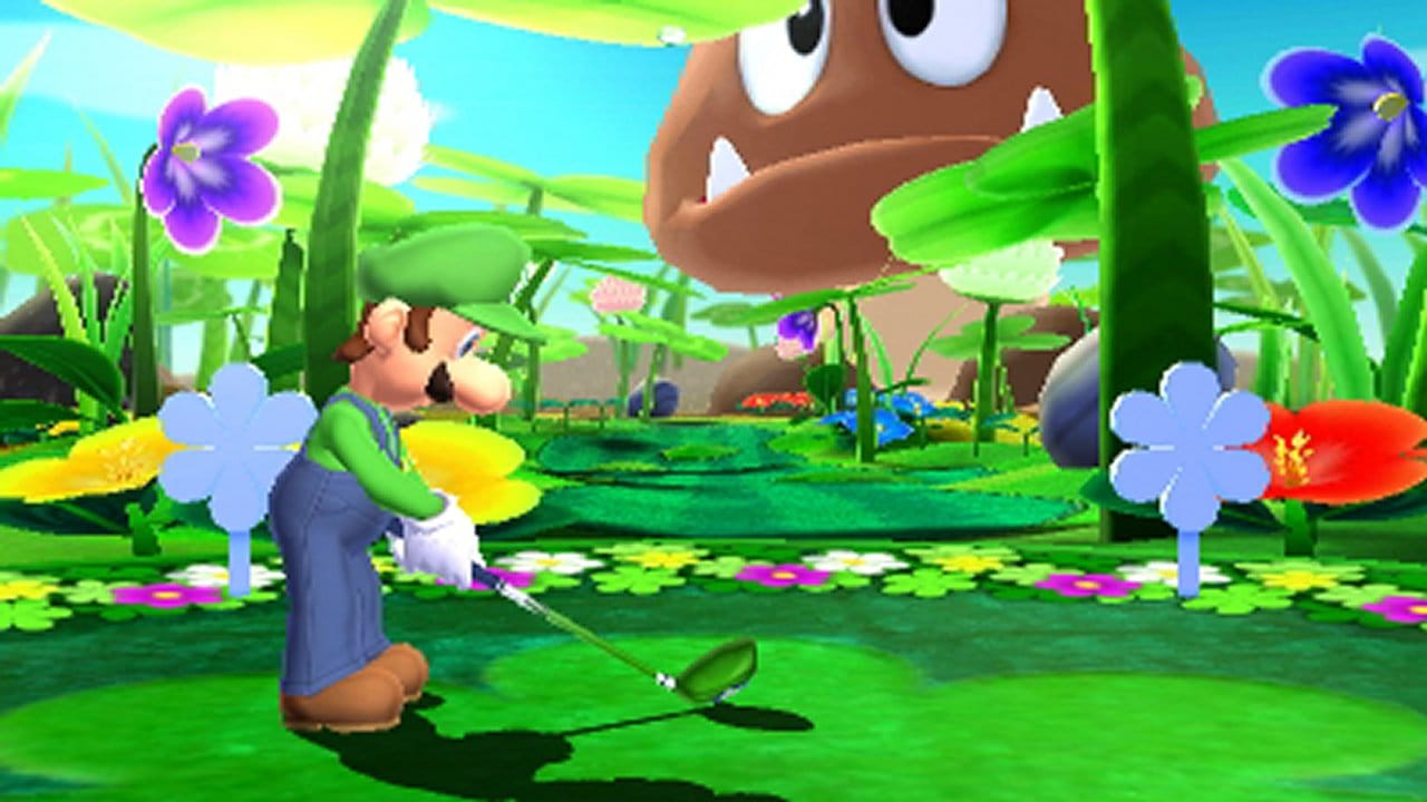 Luigi schlägt ab - in "Mario Golf: World Tour" für die Handhelds Nintendo 3DS und 2DS.