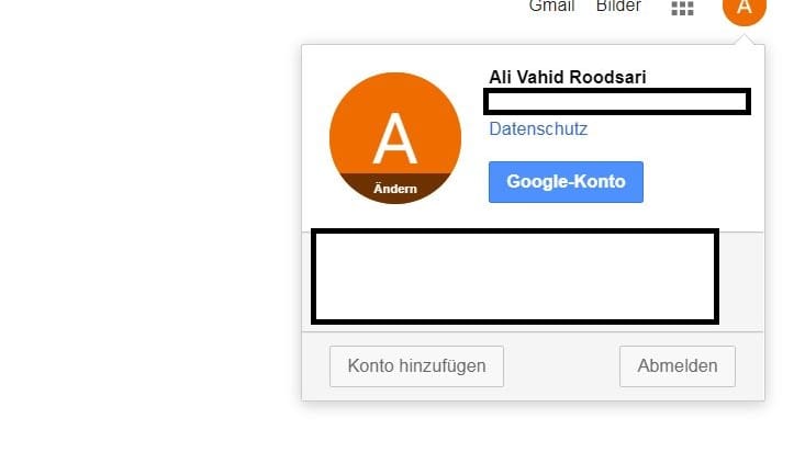 Besuchen Sie die Google-Suche und melden Sie sich mit Ihrem Konto an. Dafür klicken Sie oben rechts auf "Anmelden". Danach klicken Sie auf dem Symbol mit Ihrem Anfangsbuchstaben oben rechts und wählen "Google-Konto".