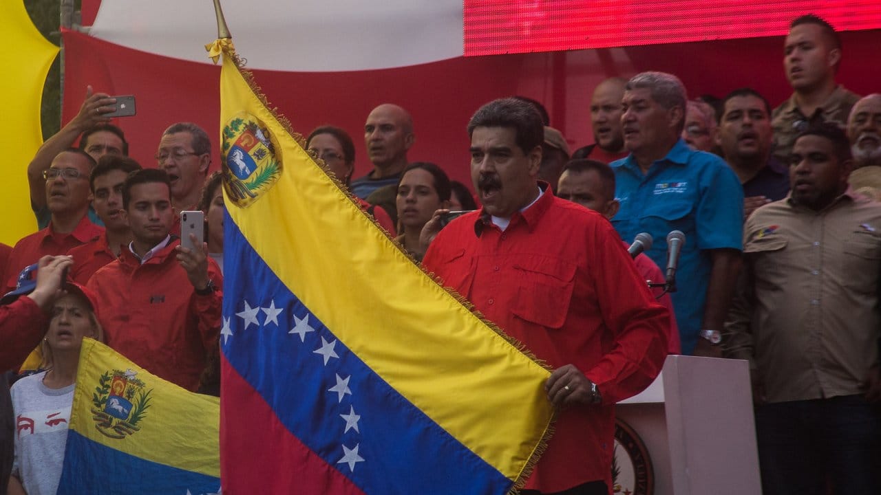 Venezuela Präsident Nicolás Maduro während einer Kundgebung am Tag der Arbeit.