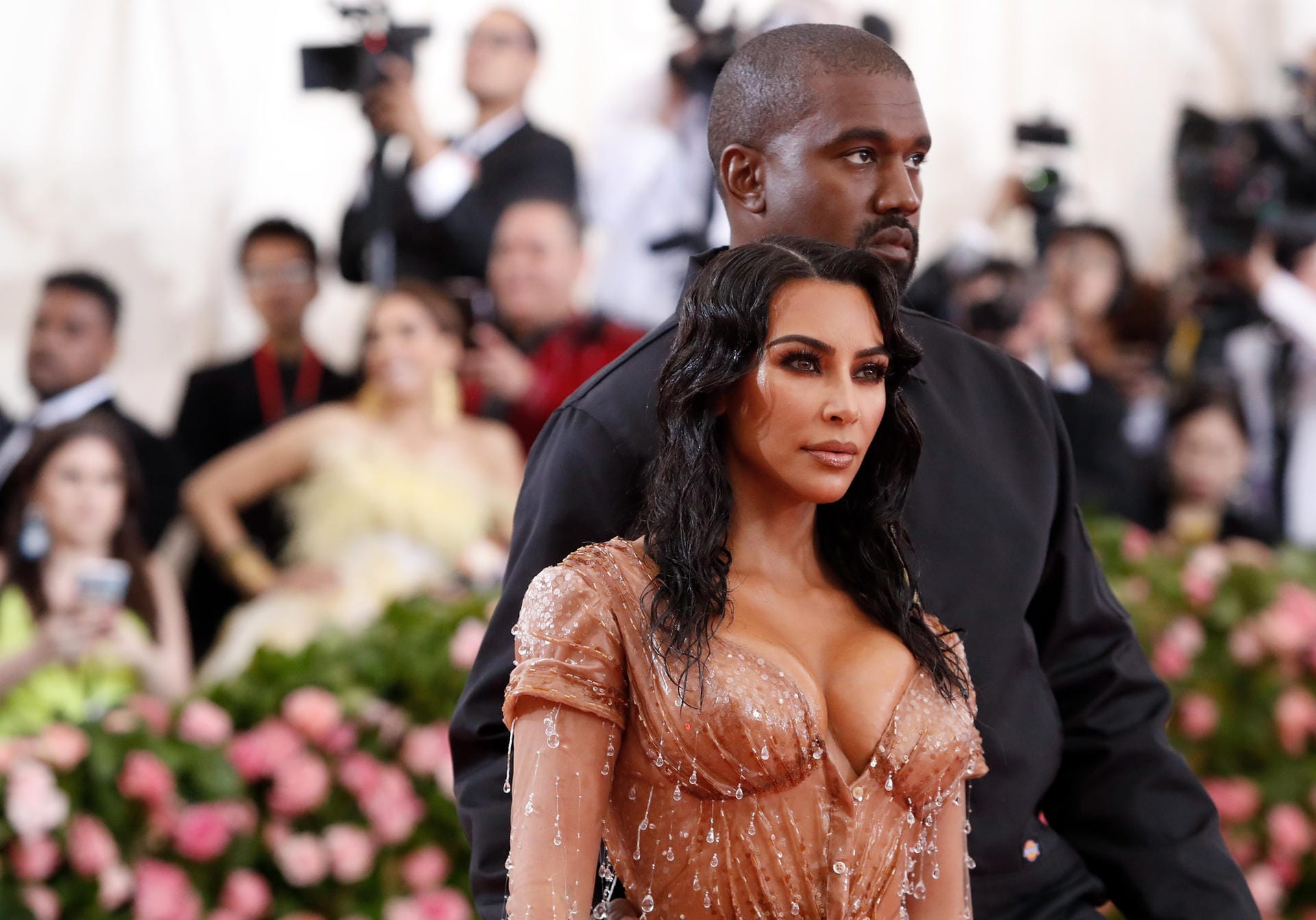 Kim Kardashian and Kanye West: Das Paar posierte gemeinsam für die Kameras.