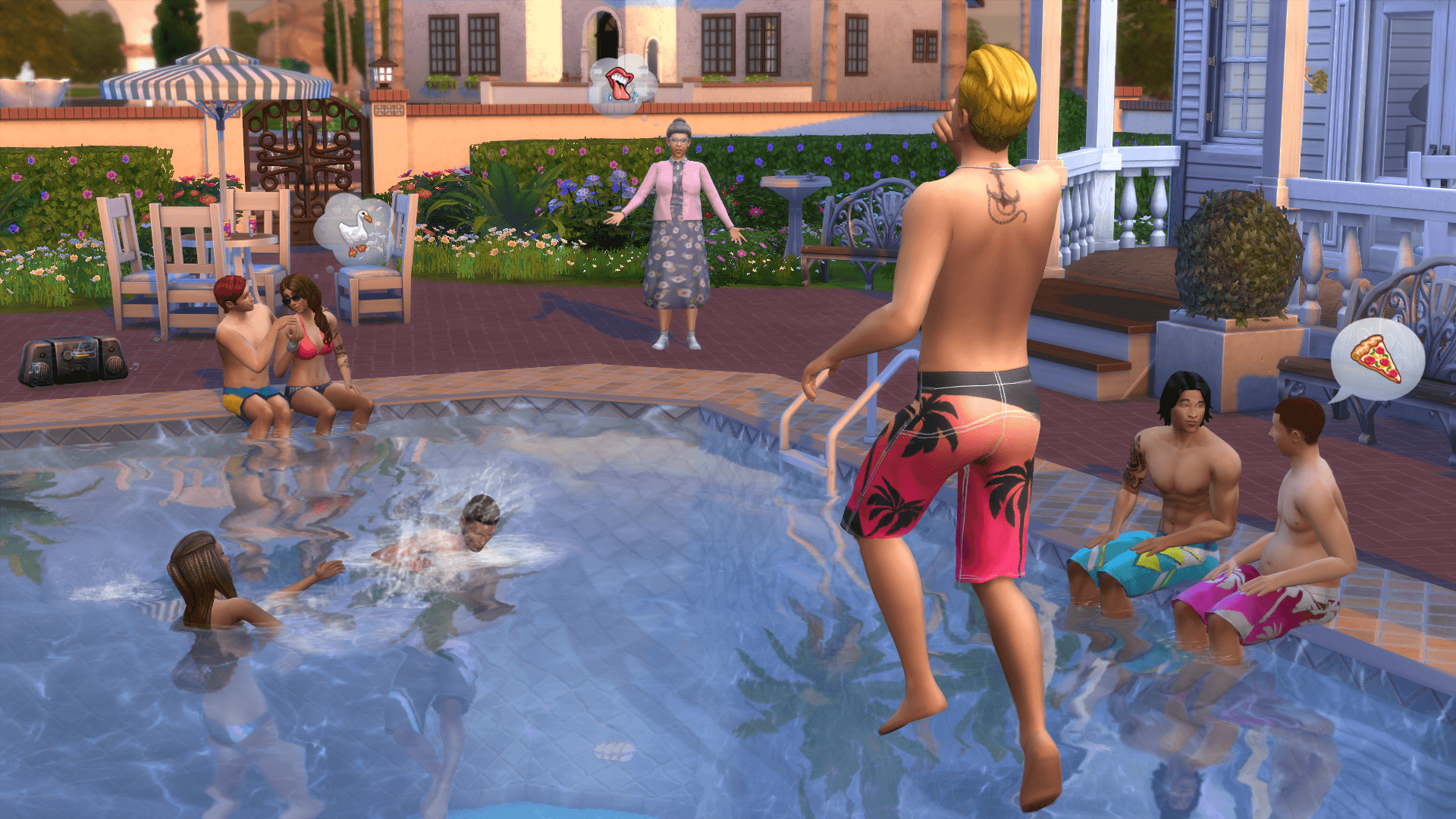 Sims feiern gerne.