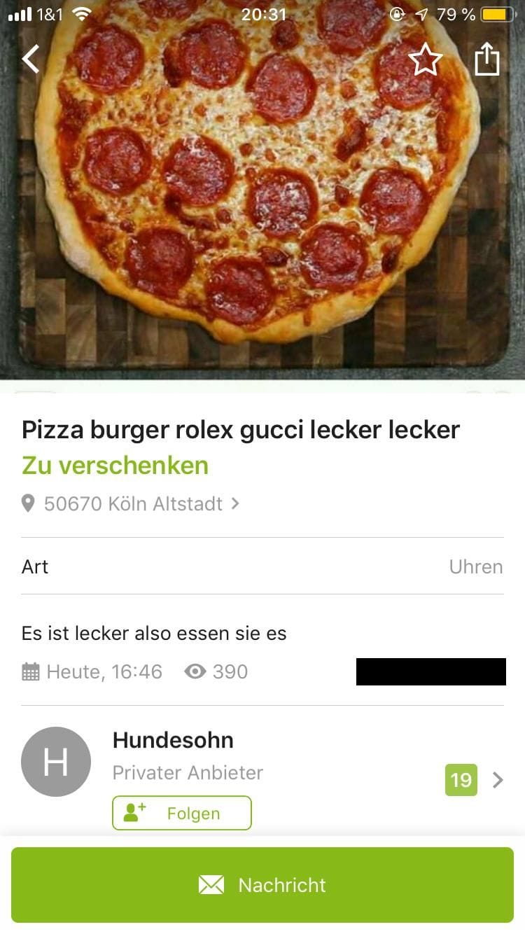 Pizza, Burger, Rolex, Gucci