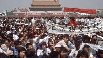 Wenige Wochen vor dem Massaker: Studenten protestieren auf dem Platz des Himmlischen Friedens in Peking.