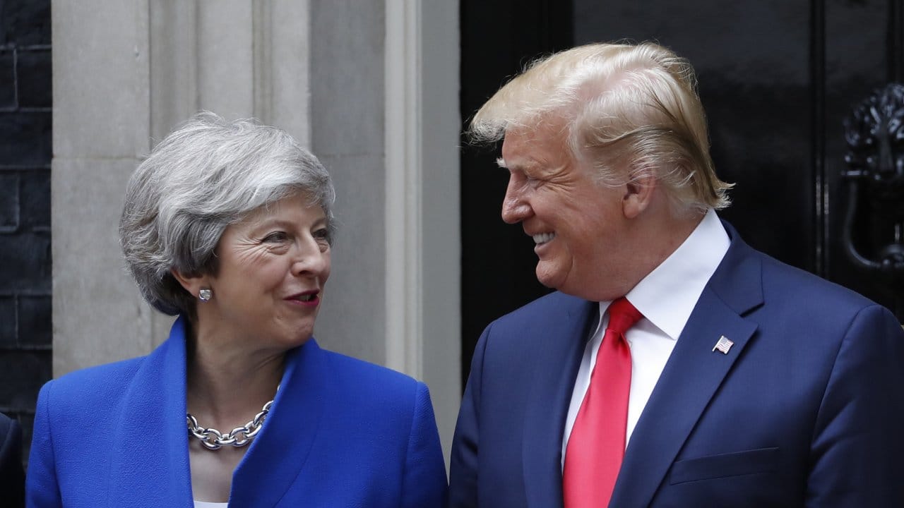 London, 10 Downing Street: Theresa May empfängt Donald Trump.