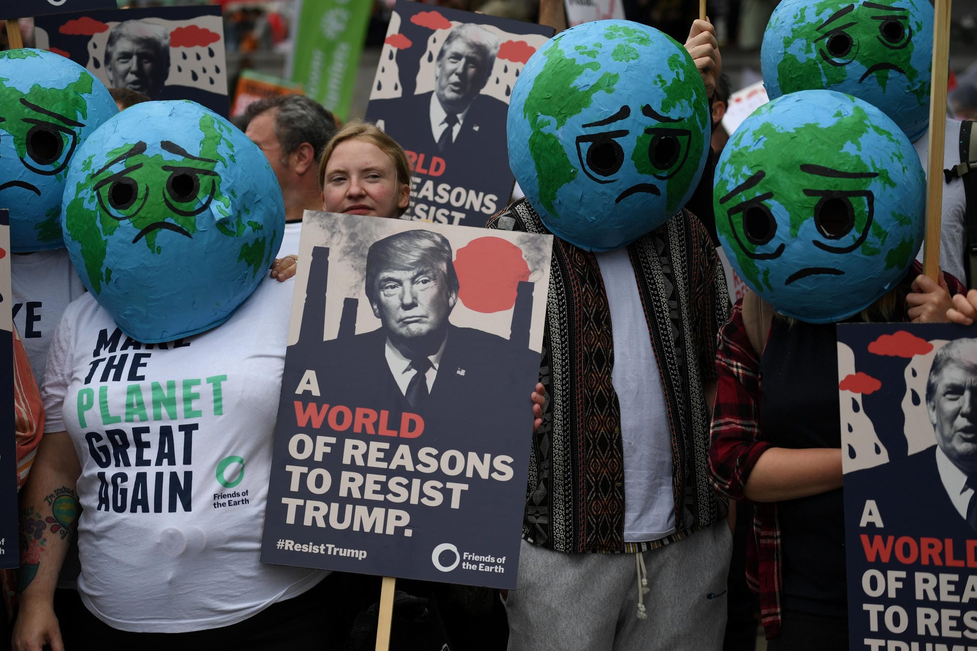 In London wird auch gegen Trumps Klimapolitik protestiert.