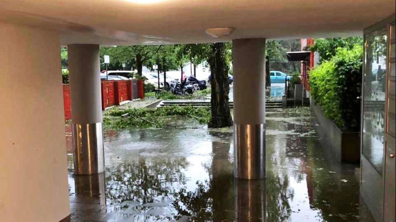 Ein starkes Unwetter in der Gegend von München