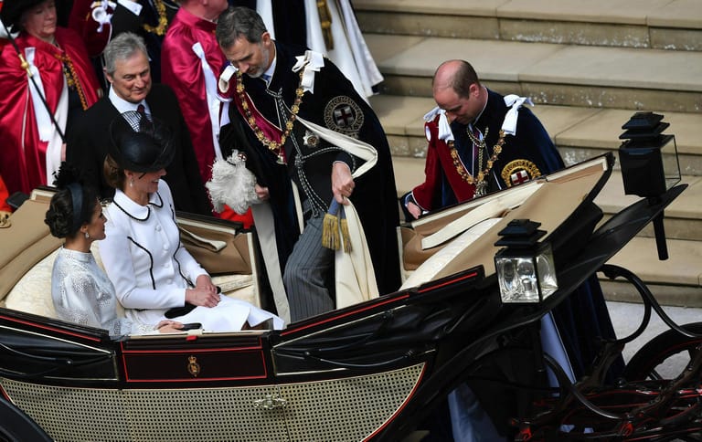 Prinz William und Herzogin Kate teilten sich ein Gefährt mit dem spanischen Königspaar.